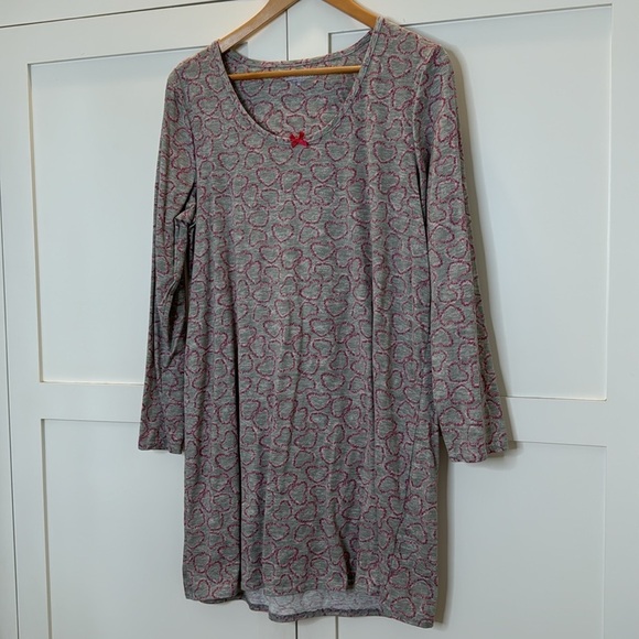 Laura Scott Women’s Night tshirt night gown long sleeve hearts medium - Picture 3 of 10